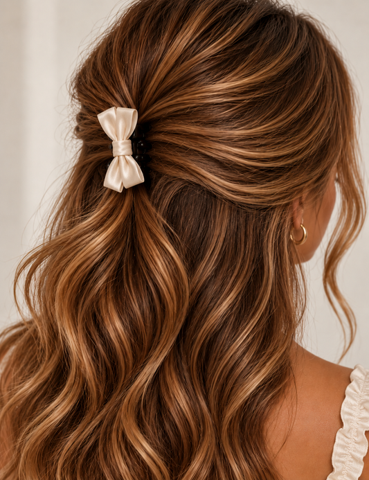 Mini Satin Bow Clip