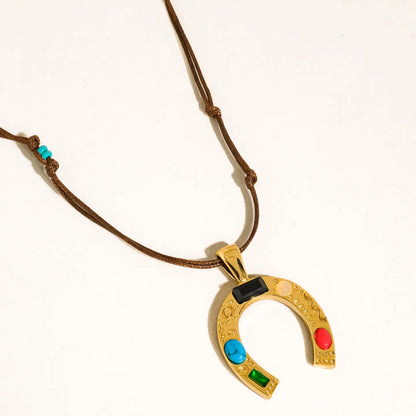 Maribel Horseshoe Cord Necklace