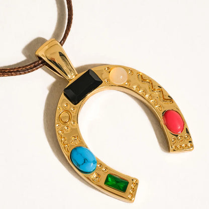 Maribel Horseshoe Cord Necklace