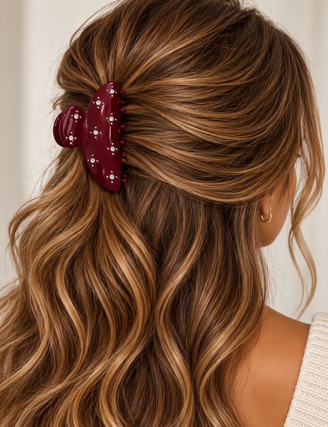 Ruby Rhinestoned Clip