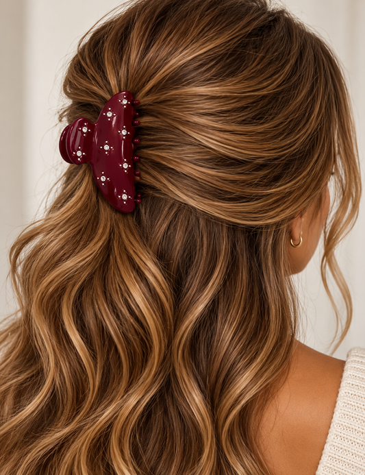 Ruby Rhinestoned Clip