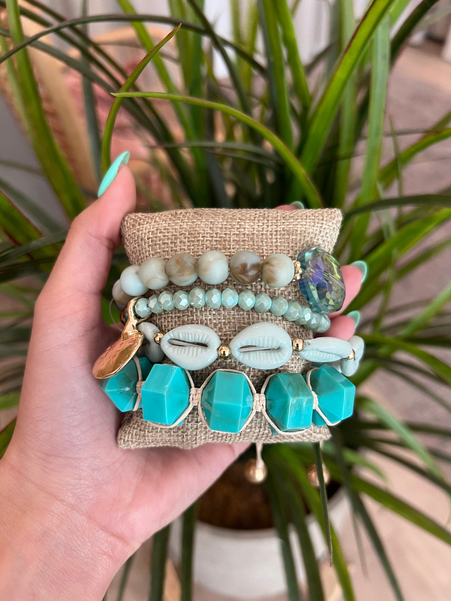 Aquamarine Bracelet Set