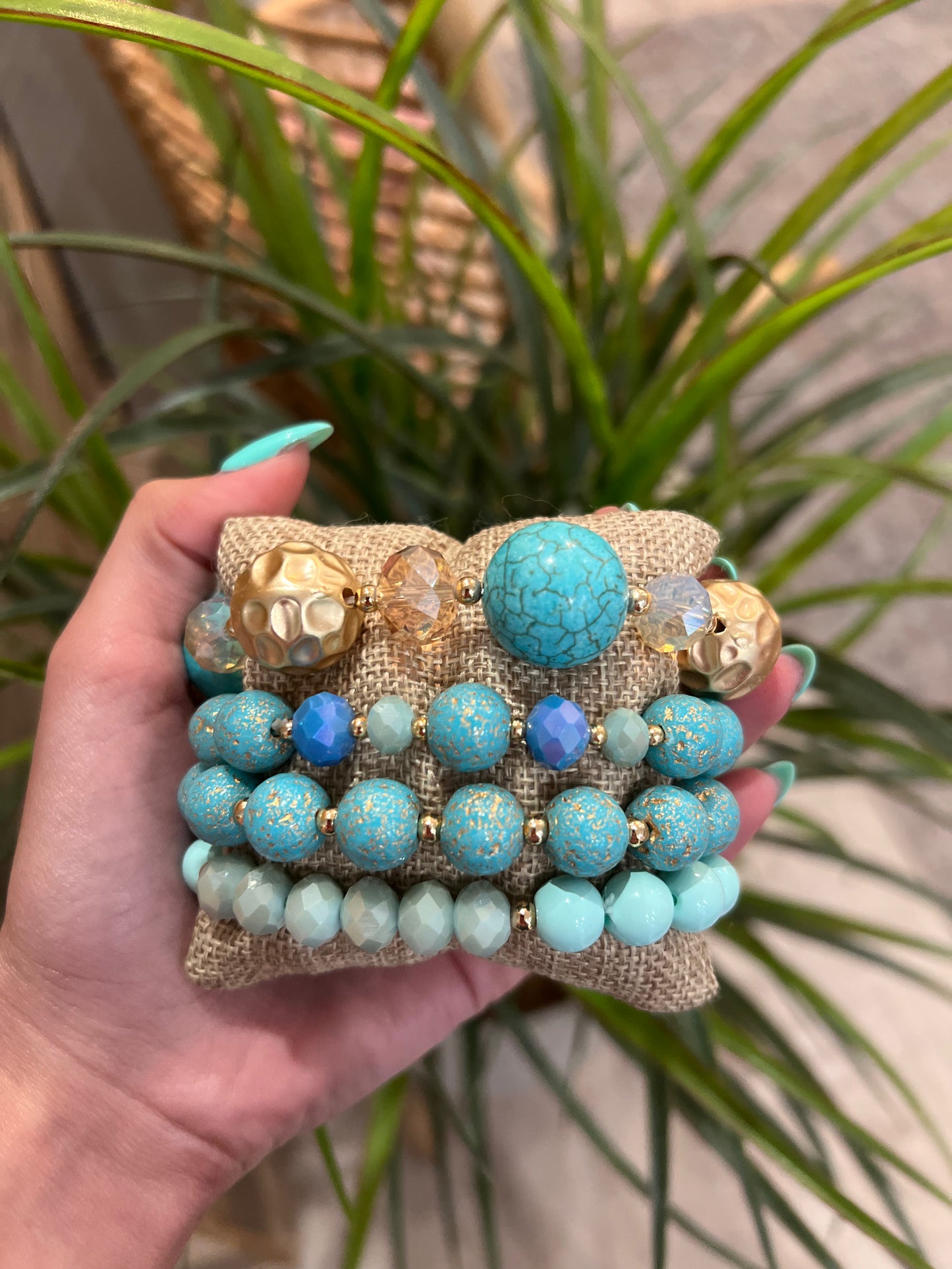 Aquamarine Bracelet Set