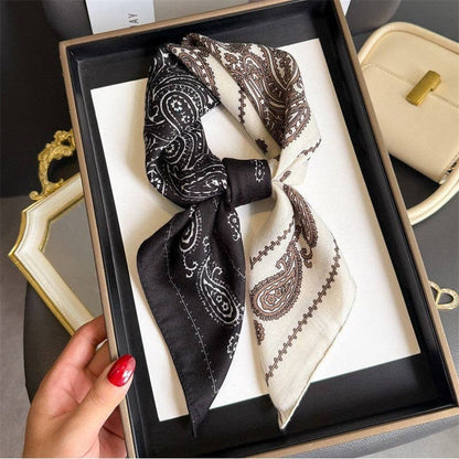 Square Scarf: Black/Taupe