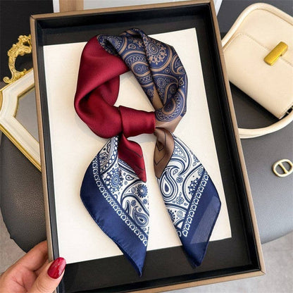 Square Scarf: Navy/Merlot