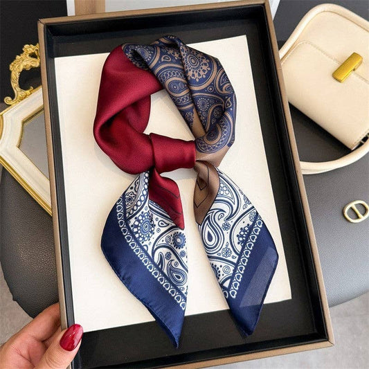 Square Scarf: Navy/Merlot