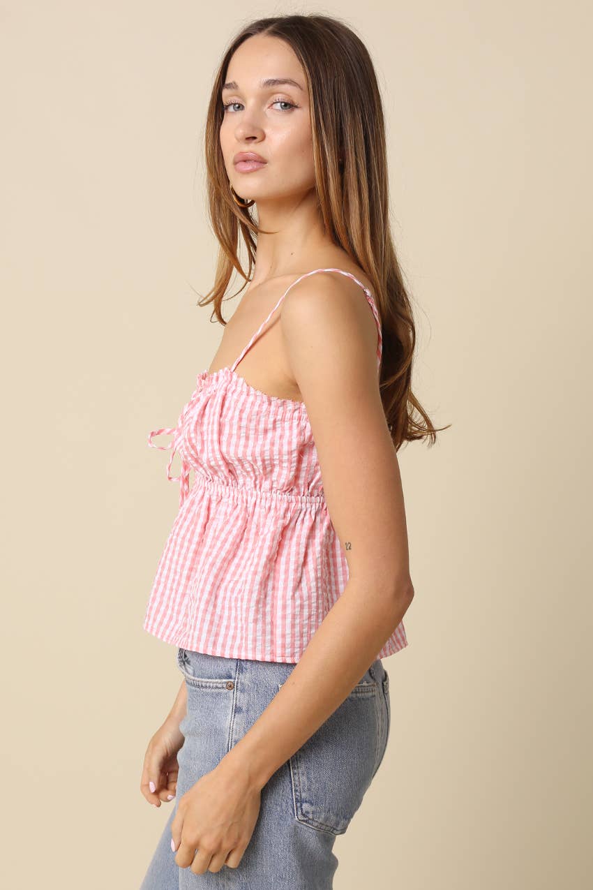 Emilie Button-Front Peplum Cami