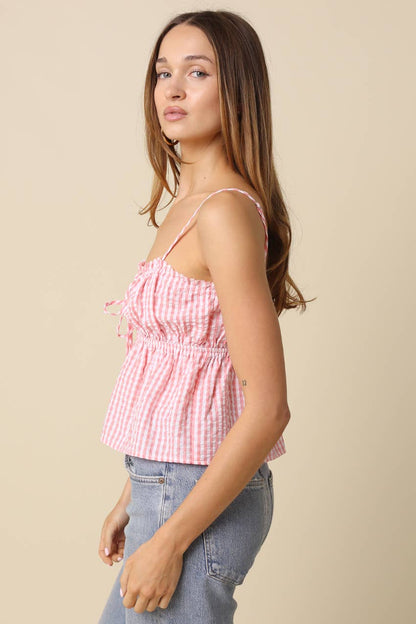 Emilie Button-Front Peplum Cami