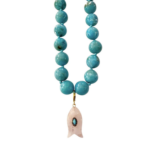 Kiara Beaded Fish Charm Necklace
