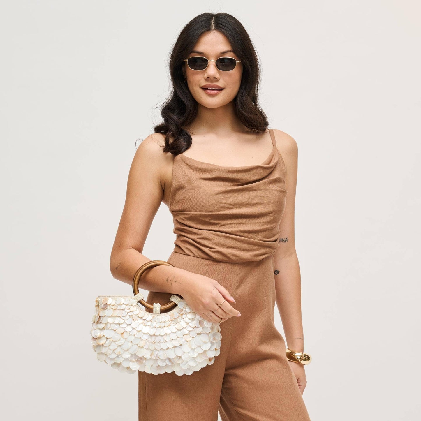 Scarlett Evening Bag: Ivory Multi