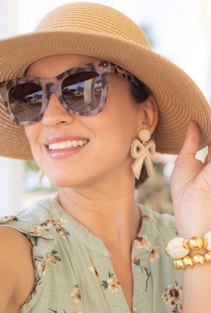 Bow Raffia Earrings | Natural