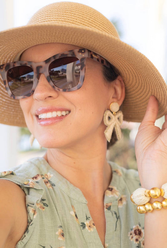 Bow Raffia Earrings | Natural