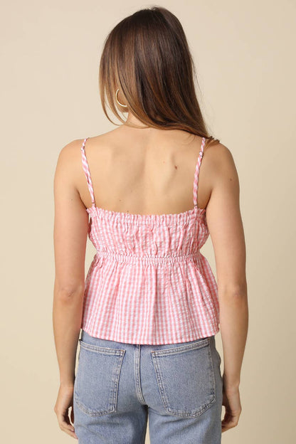 Emilie Button-Front Peplum Cami