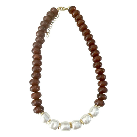 Brynlee Chunky Beaded Pearl Necklace
