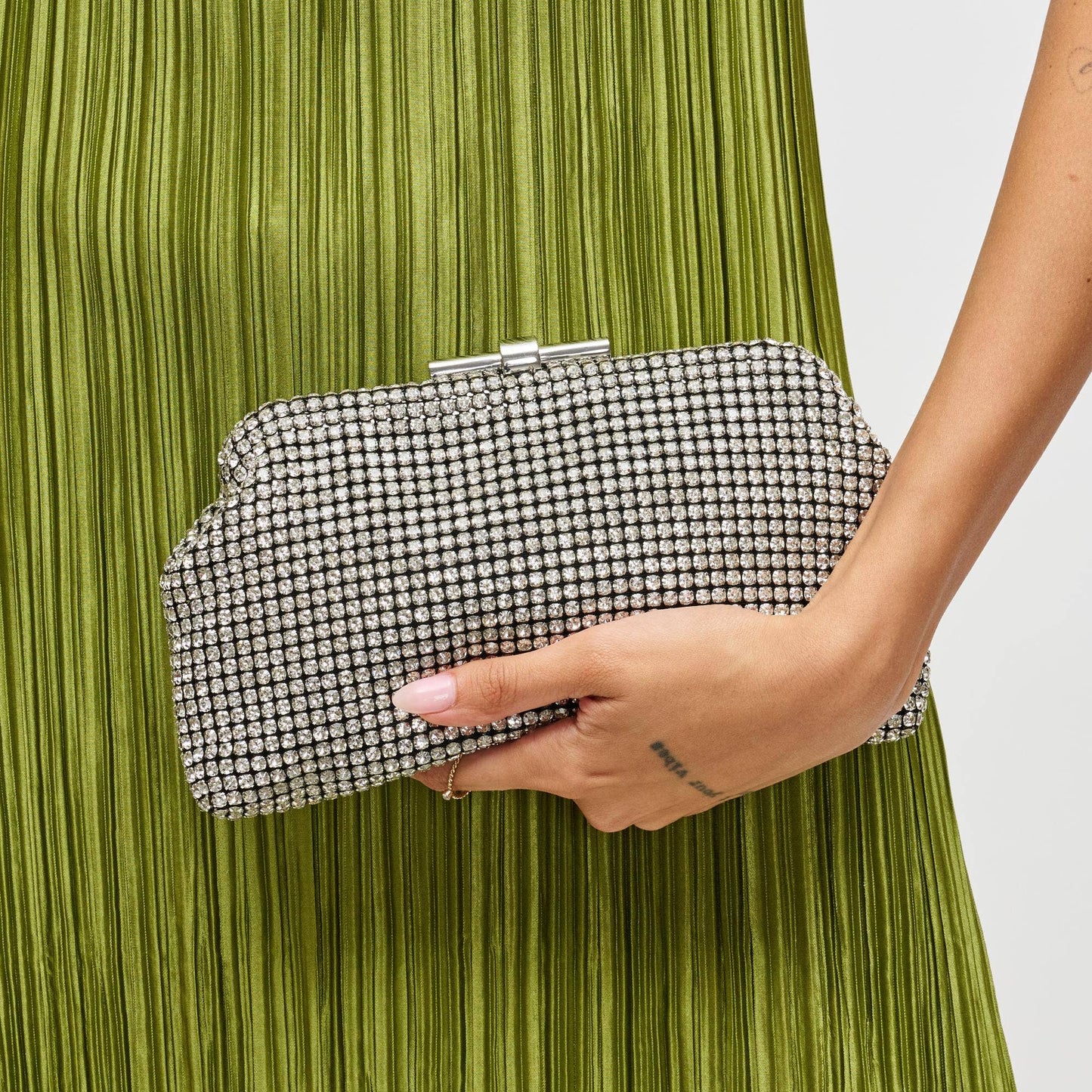 Delfina Evening Bag: Silver