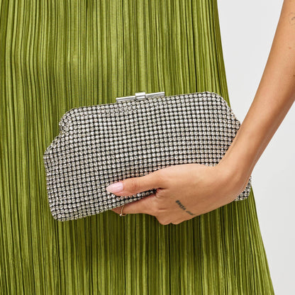 Delfina Evening Bag: Silver