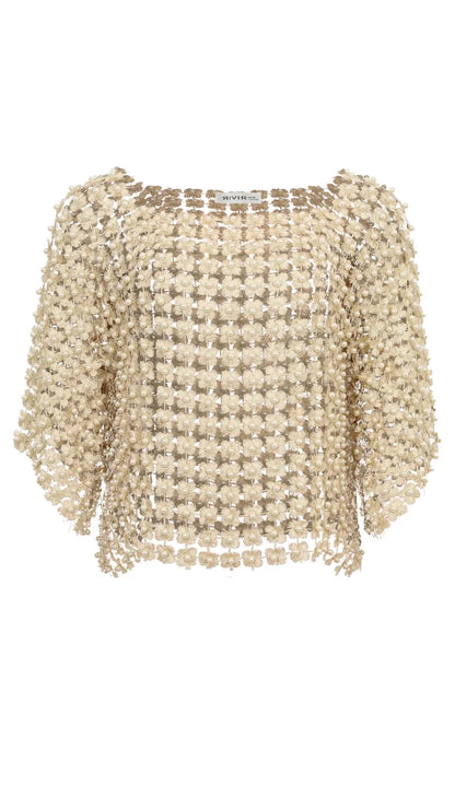 Justine Pearled Poncho