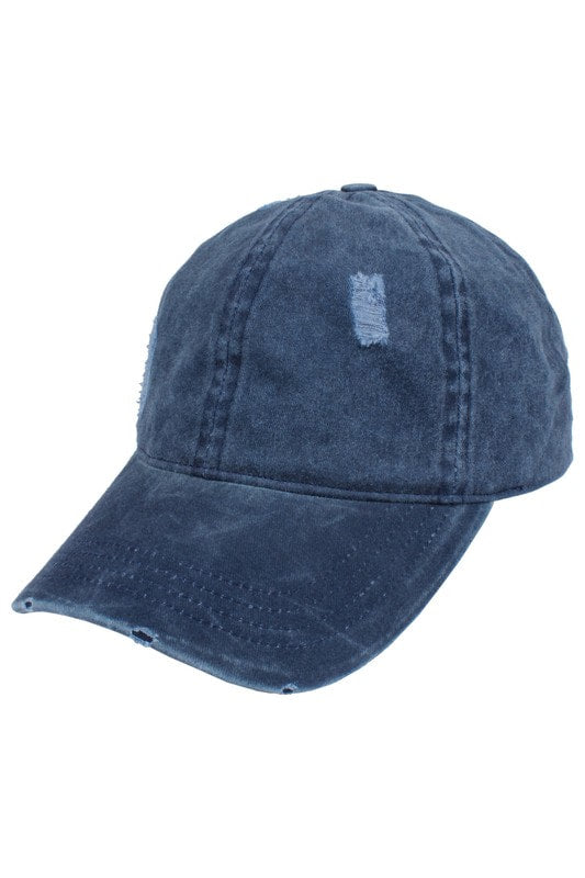 VINTAGE DISTRESSED CAP-NAVY