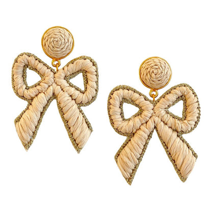 Bow Raffia Earrings | Natural
