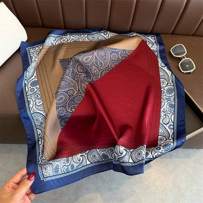 Square Scarf: Navy/Merlot