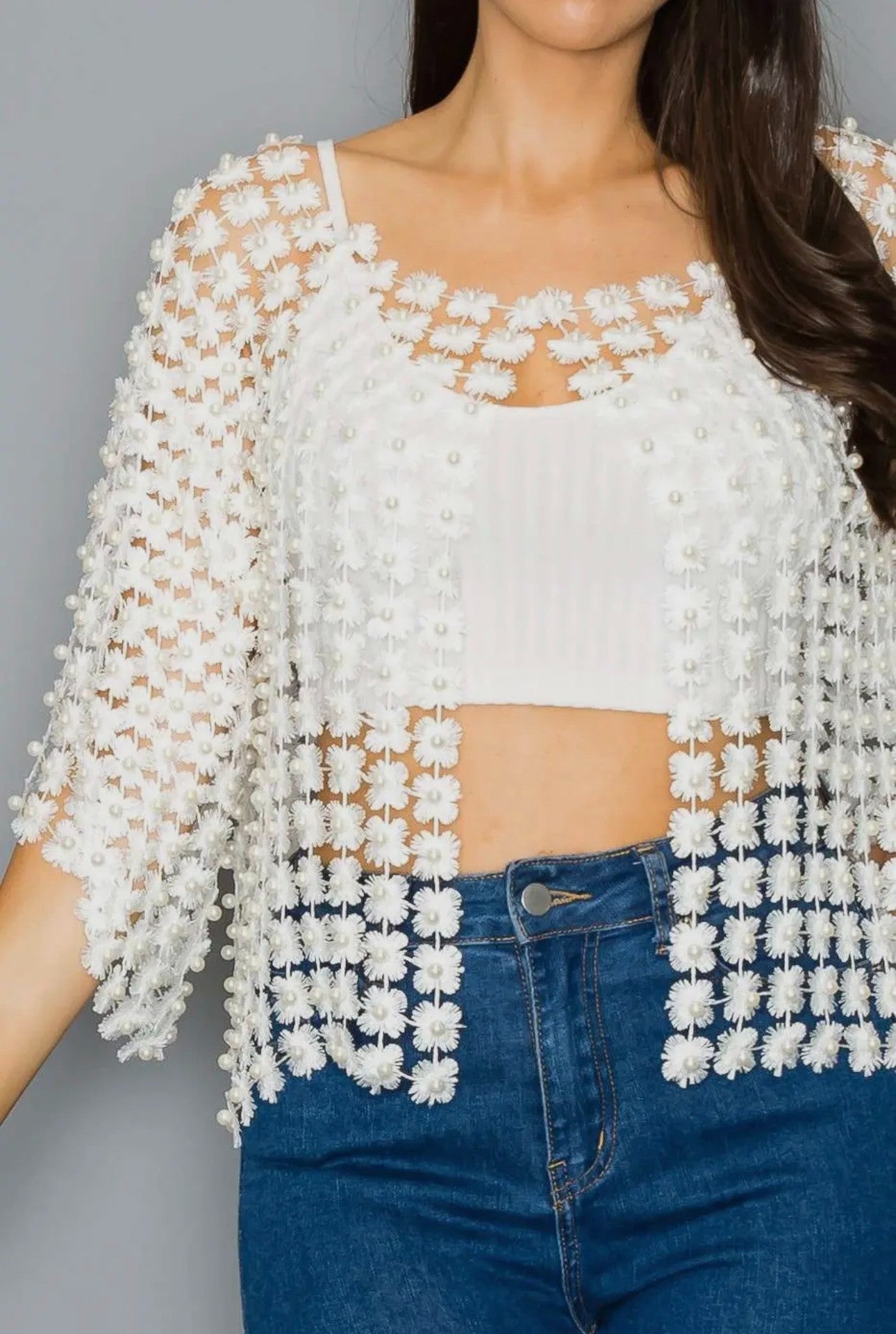 Josephine Pearled Cardi